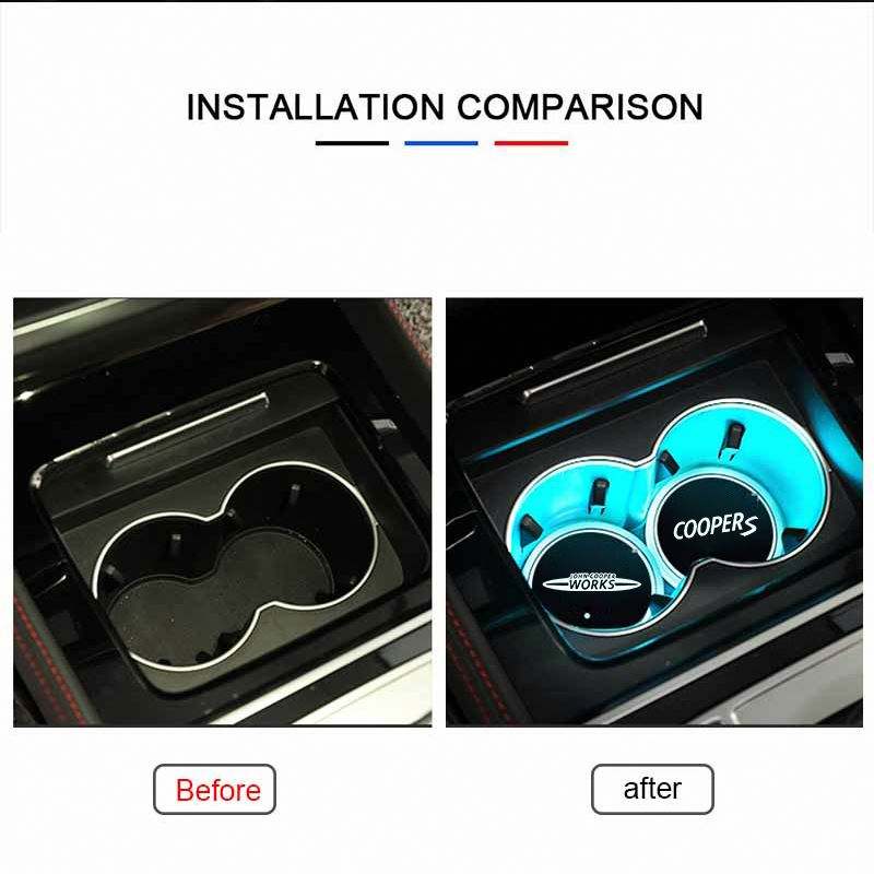 LED Luminous Cup Mat - FCCEMC Car Interior Accessories Glowing Water Coaster